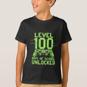 T-shirt Niveau 100e Jours de l'école de jeu déverrouillé