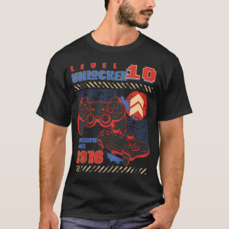 T-shirt Niveau 10 Débloqué Incroyable Depuis 2016 10ème