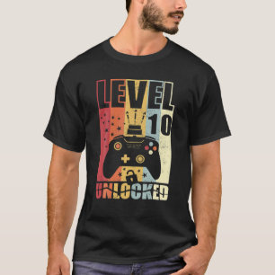 T-shirt Niveau 10 Déverrouille Anniversaire 10E Anniversai