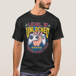 T-shirt Niveau 10 Déverrouillé Awesome 2010 Garçons 10E An