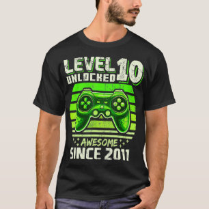 T-shirt Niveau 10 Déverrouillé Awesome 2011 jeu vidéo 10th