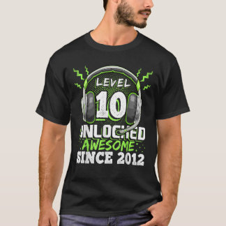 T-shirt Niveau 10 Déverrouillé Awesome 2012 jeu vidéo 10th