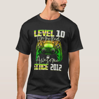 T-shirt Niveau 10 Déverrouillé Awesome Depuis 2012 10E Ann