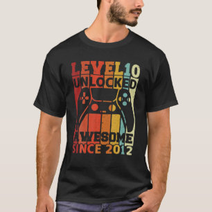 T-shirt Niveau 10 Déverrouillé Awesome Depuis 2012 Gamer 1