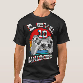 T-shirt Niveau 10 Déverrouillé Jeu vidéo de correspondance