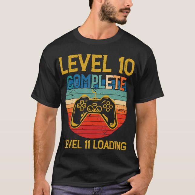 T-shirt Niveau 10 Gamer Anniversary Level 11 Years (Devant)