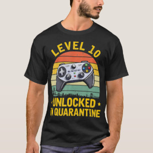 T-shirt Niveau 10 Jeu vidéo déverrouillé 10e Anniversaire