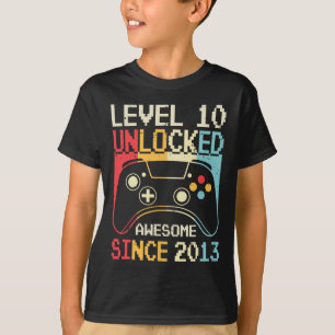 T-shirt Niveau 10 Jeux vidéo non bloqués 10th Birthday Gam