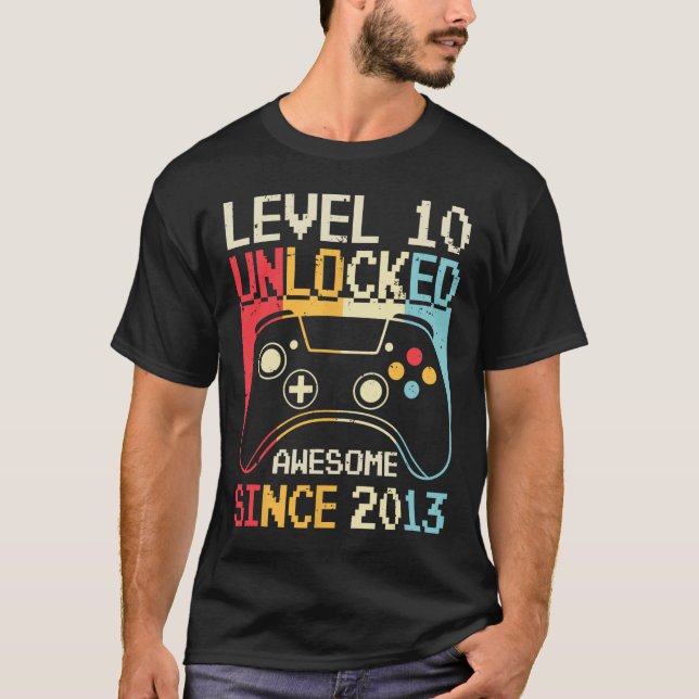 T-shirt Niveau 10 Jeux vidéo non bloqués 10th Birthday Gam (Devant)