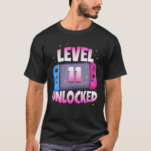T-shirt Niveau 11 Anniversaire Fille 11 Ans Jeux Vidéo Gi