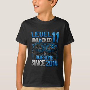 T-shirt Niveau 11 Débloqué Cadeaux Garçons 11 Ans 11e Anni