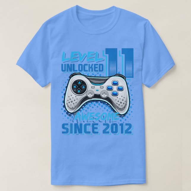 T-shirt Niveau 11 Déverrouillé Awesome 2012 jeu vidéo 11th (Design devant)