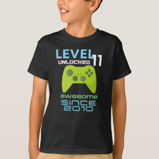 T-shirt Niveau 11 Déverrouillé Awesome Video Gamer 2010