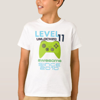 T-shirt Niveau 11 Déverrouillé Awesome Video Gamer 2010