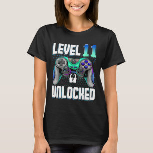 T-shirt Niveau 11 Déverrouillé Jeu vidéo 11e Anniversaire