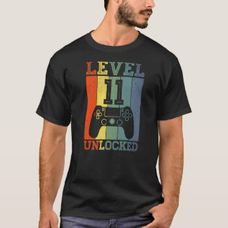 T-shirt Niveau 11 Jeu vidéo déverrouillé 11 ans 11 Birt