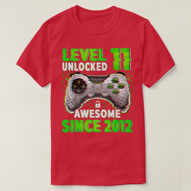 T-shirt Niveau 11 Jeu vidéo déverrouillé 11 ans garçon 11e (Design devant)