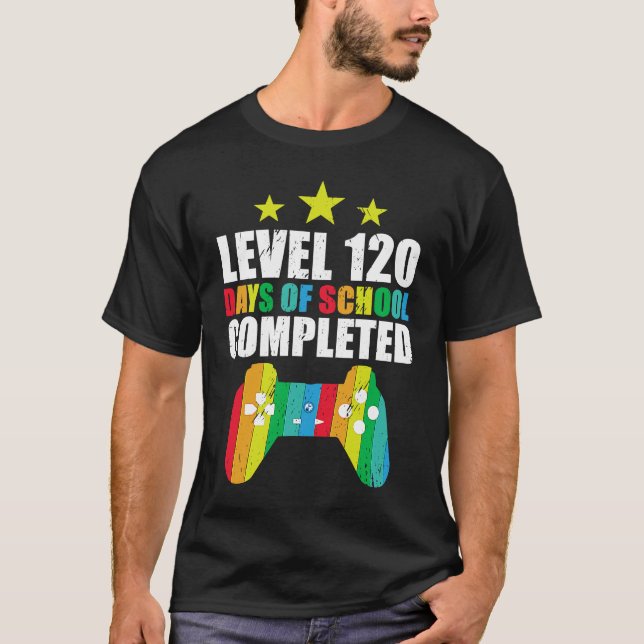 T-shirt Niveau 120 Jours D'École Terminé (Devant)