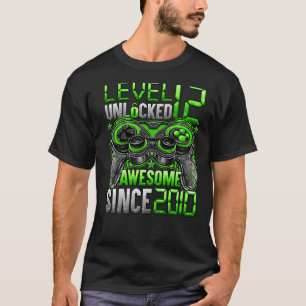 T-shirt Niveau 12 Débloqué Incroyable Depuis 2010 12ème An