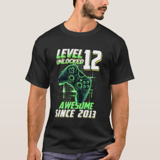 T-shirt Niveau 12 Débloqué Incroyable Depuis Anniversaire