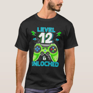 T-shirt Niveau 12 Déverrouillé Anniversaire Enfants 12E