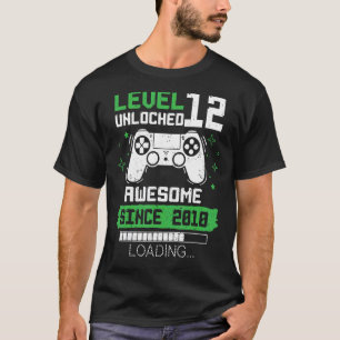 T-shirt Niveau 12 Déverrouillé Awesome depuis 2010 Gamer 1