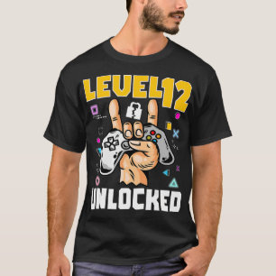 T-shirt Niveau 12 Déverrouillé Awesome jeu vidéo 12e an