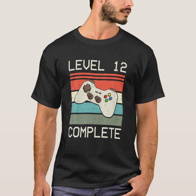 T-shirt Niveau 12 Gamer Vidéo Complet - 12E Mariage Anive (Devant)