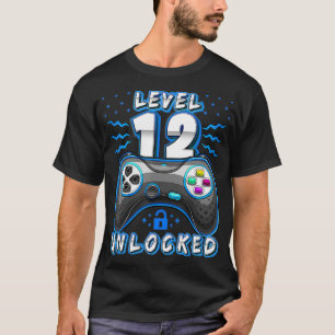 T-shirt Niveau 12 Jeu vidéo déverrouillé 12e anniversai