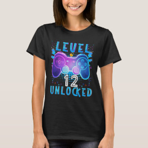 T-shirt Niveau 12 Jeu vidéo déverrouillé 12e anniversaire