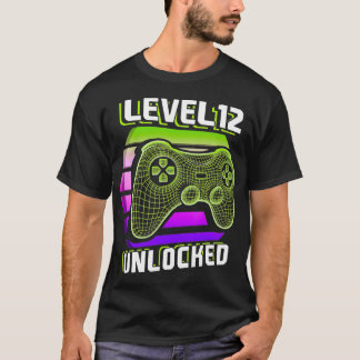 T-shirt Niveau 12 Jeu vidéo déverrouillé 12e Jeu d'anniver