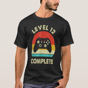 T-shirt Niveau 12e Anivers Mariages de 12 ans rétro comple