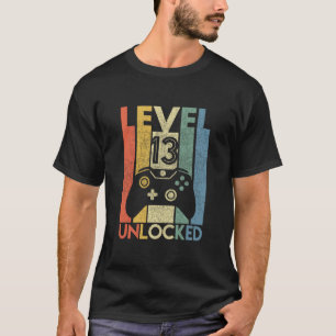 T-shirt Niveau 13 Débloqué Drôle de Joueur de Vidé