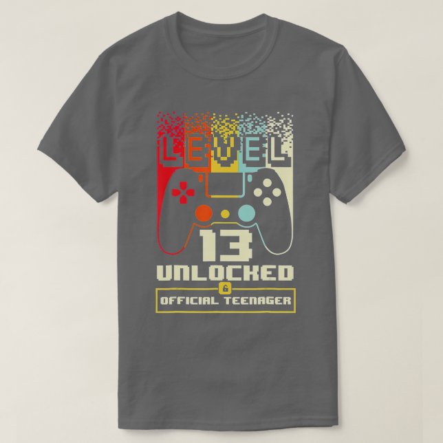 T-shirt Niveau 13 Déverrouillé 13e cadeau d'anniversaire v (Design devant)
