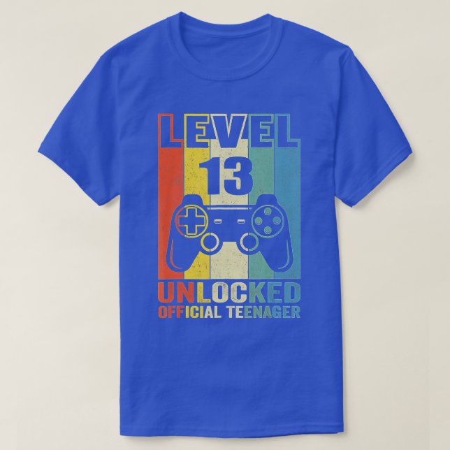 T-shirt Niveau 13 Déverrouillé 13e cadeau d'anniversaire v (Design devant)