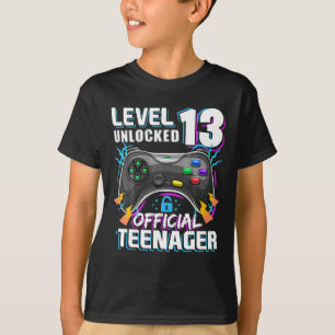 T-shirt Niveau 13 Déverrouillé Jeu vidéo officiel pour ado