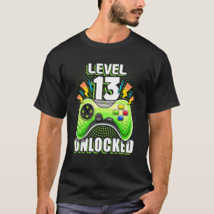 T-shirt Niveau 13 Déverrouillé Retro Video Jeu 13e anniver