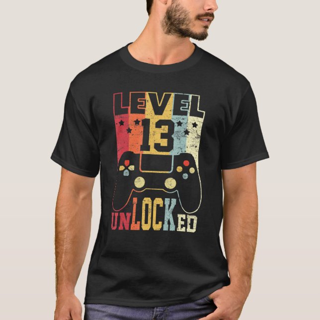 T-shirt Niveau 13 Déverrouillé Shirt Funny Video Gamer 13t (Devant)