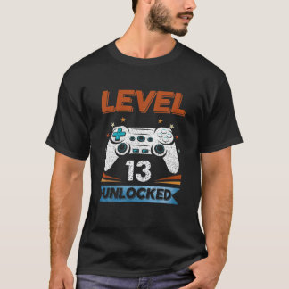 T-shirt Niveau 13 Déverrouillé T 13E Vidéo Gamer 2008 Garç