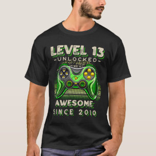 T-shirt Niveau 13 Jeu vidéo déverrouillé 13e anniversaire
