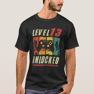 T-shirt Niveau 13 Jeu vidéo déverrouillé 13e anniversaire