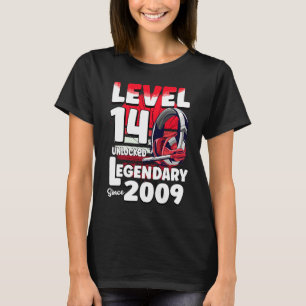 T-shirt Niveau 14 ans Déverrouillé depuis 2009 14e Gamer