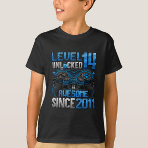 T-shirt Niveau 14 Débloqué Cadeaux pour garçons de 14 ans