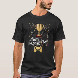 T-shirt Niveau 14 Joueur vidéo déverrouillé 14e anniversai