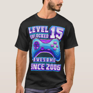 T-shirt Niveau 15 Déverrouillé Awesome 2006 jeu vidéo 15th