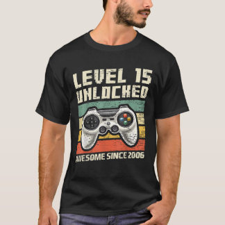 T-shirt Niveau 15 Déverrouillé Awesome 2006 jeu vidéo 15th