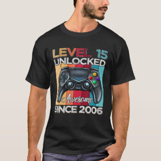 T-shirt Niveau 15 Déverrouillé Étonnant Depuis 2006 15E An