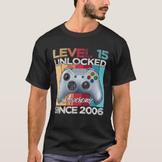 T-shirt Niveau 15 Déverrouillé Étonnant Depuis 2006 15E An