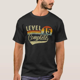 T-shirt Niveau 15 Gamers Vidéo Rétro Complets Couple 15ème