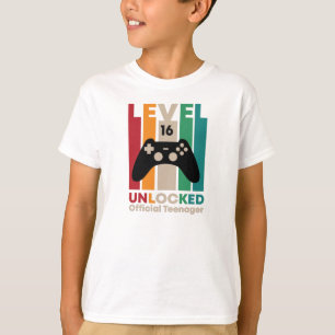 T-shirt Niveau 16 Adolescent officiel déverrouillé, 16e an